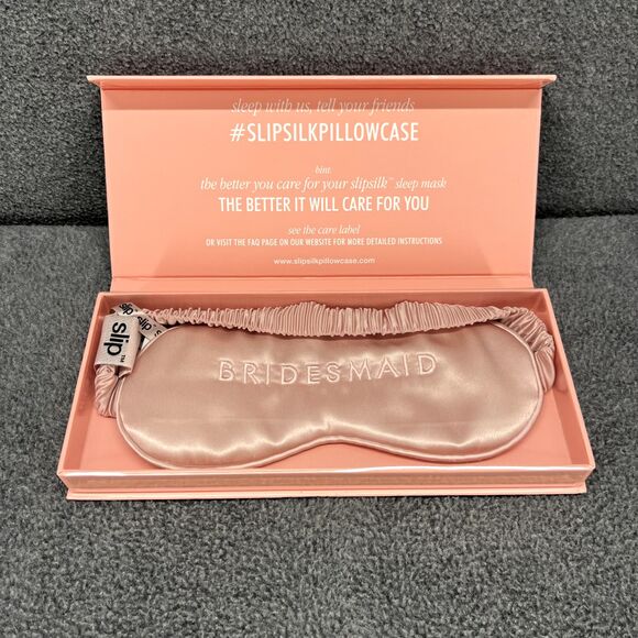 SlipSilk 100% pure silk sleep mask bridesmaid bridal collection pink Slip - Picture 5 of 7
